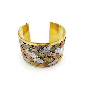 ✨"Trifecta" Tri-chrome Bohemian Brass Cuff